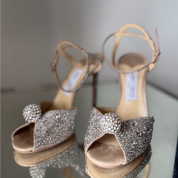 Like new Jimmy CHOO Sacora 100 Sandals with Crystals Sphere Detail 38.5 - Picture 12 of 17